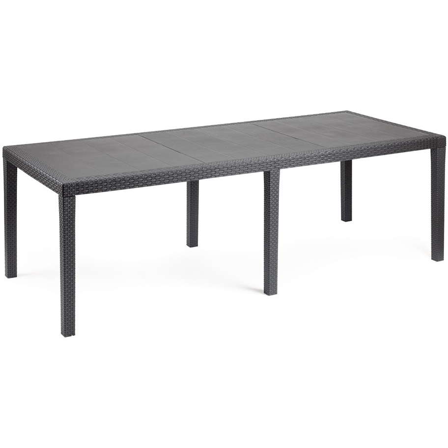 PROGARDEN - Tavolo da giardino allungabile rattan antracite Queen - h72x150/220x90 cm